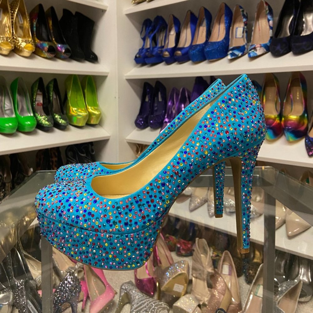 Gianni Bini Suede Sparkle Legacy Heels - Size 7